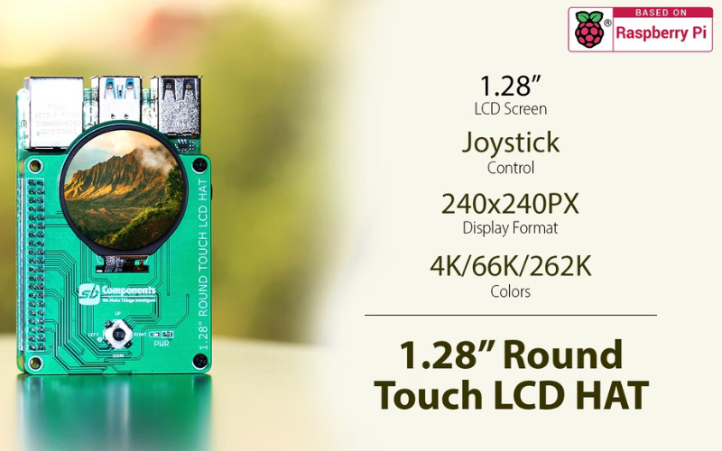 SB Components launches a 1.28-inch touch LCD HAT for your Raspberry Pi