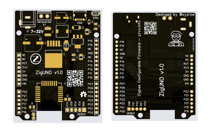 ZigUNO front and back view 