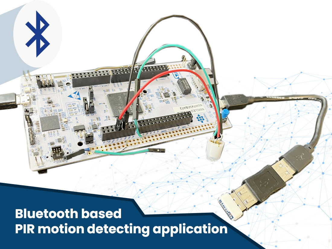 Bluetooth based PIR motion detecting application using STM32 board