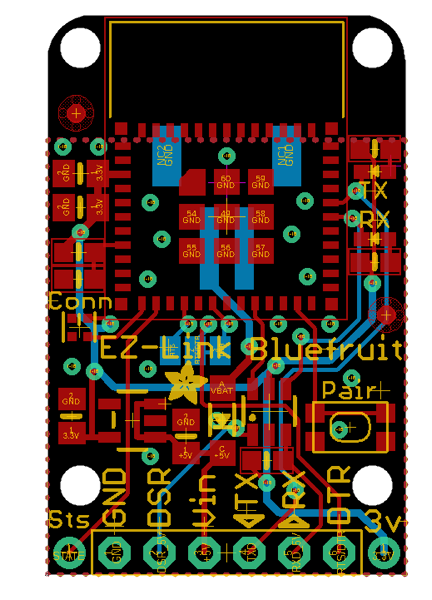 Layout of the new Adafruit's Bluefruit EZ-Link 