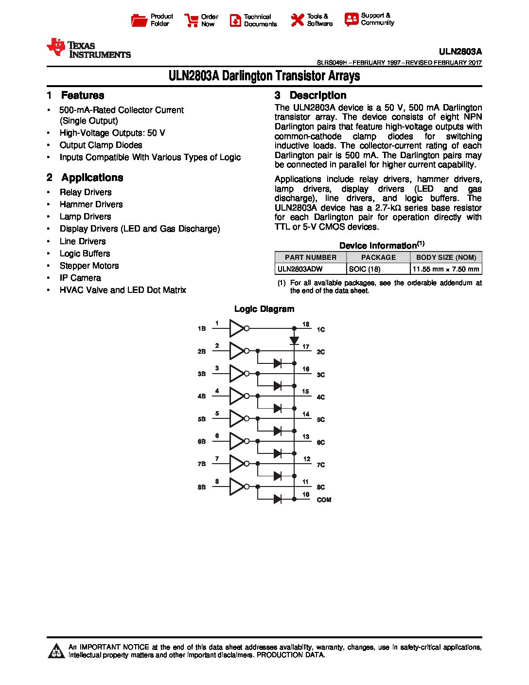 uln2803a - Electronics-Lab.com