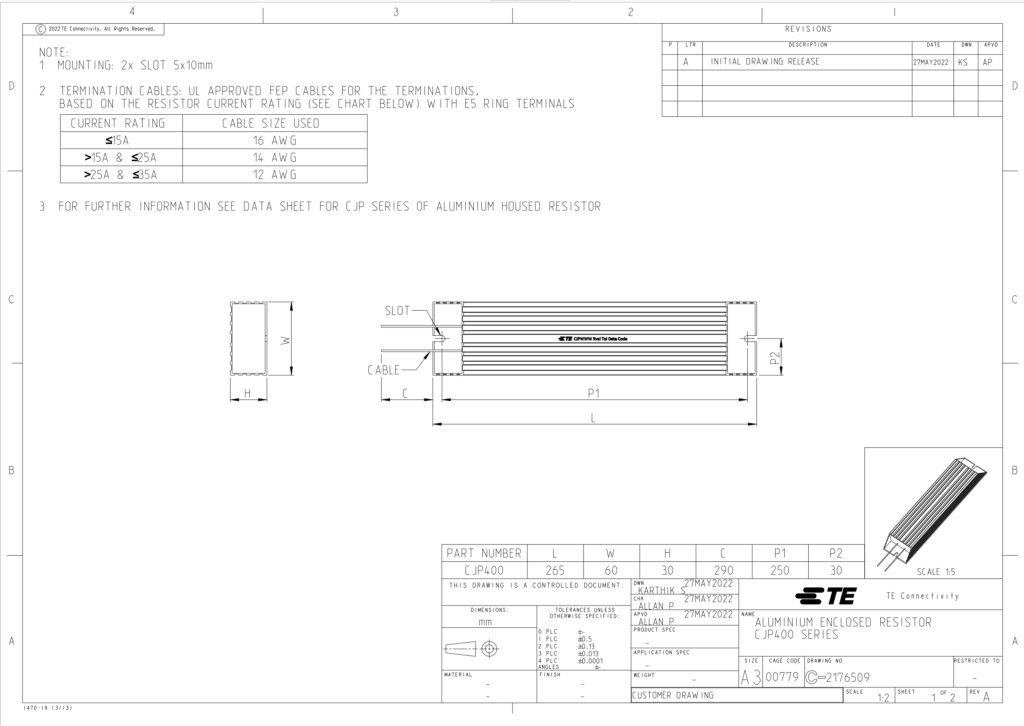 TE Connectivity / Holsworthy CJP Aluminum Enclosed Resistors