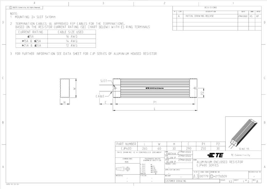 TE Connectivity / Holsworthy CJP Aluminum Enclosed Resistors