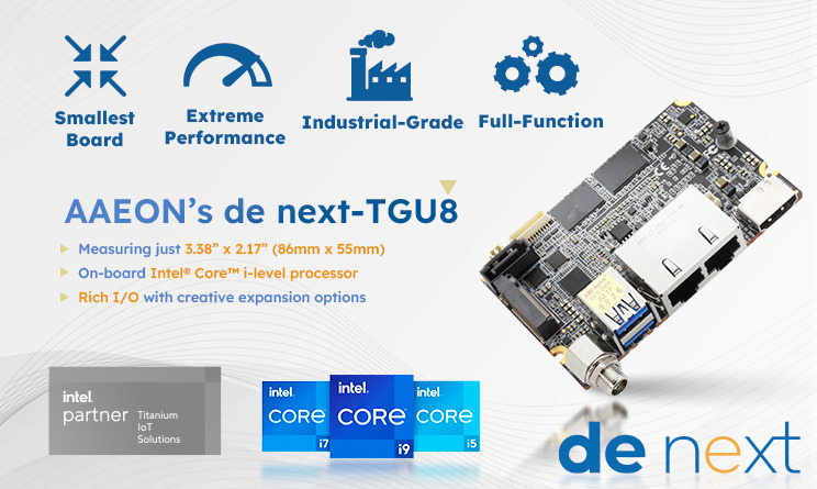 AAEON’s de next-TGU8 Breaks Through Board Space Limitations in Single Board Computing