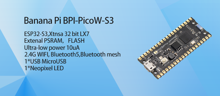 Banana Pi BPi PicoW-S3 ESP32-S2 Board Launches for $5.5