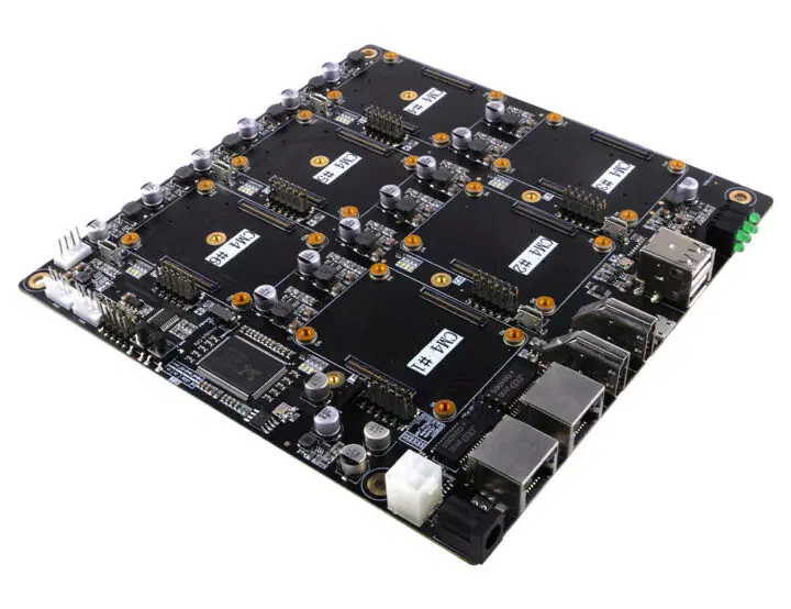Meet DeskPi Super6C – a standard mini-ITX motherboard with up to Six Raspberry Pi CM4 Modules