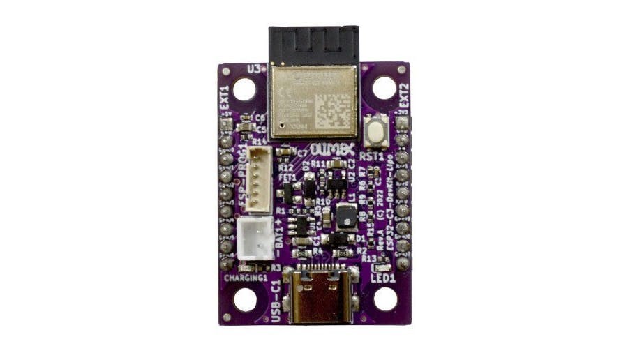 Olimex releases the ESP32-C3-DevKit-LiPo board featuring a low-power RISC-V processor core