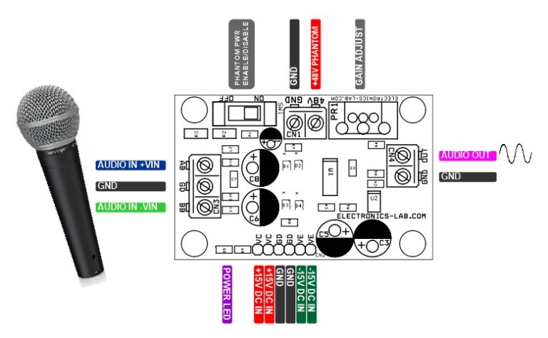 Phantom Powered Microphone Preamplifier - Low Noise - Professional ...