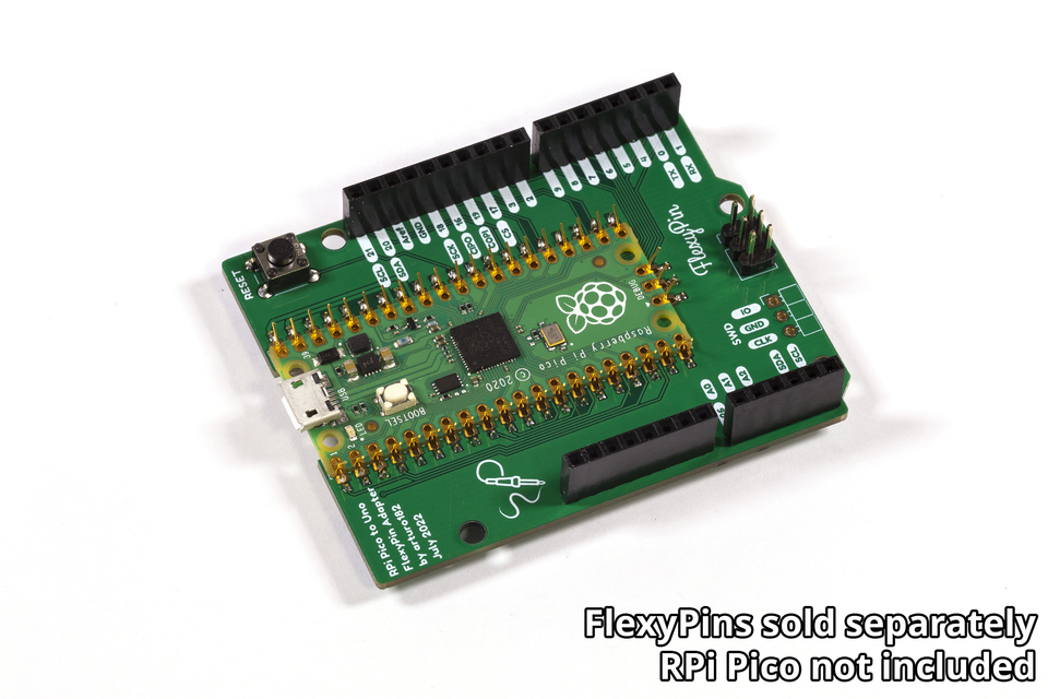 Solder Party’s FlexyPin Adapter offers a swift way to bring the Uno form-factor to the Raspberry Pi Pico Solder Party’s FlexyPin Adapter offers a swift way to bring the Uno form-factor to the Raspberry Pi Pico