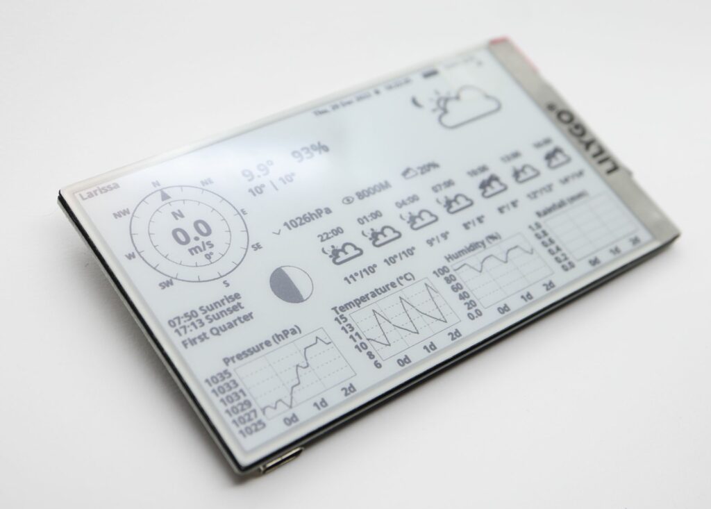 LilyGO TTGO T5-4.7 E-Paper Weather Station LilyGO TTGO T5-4.7 E-Paper Weather Station