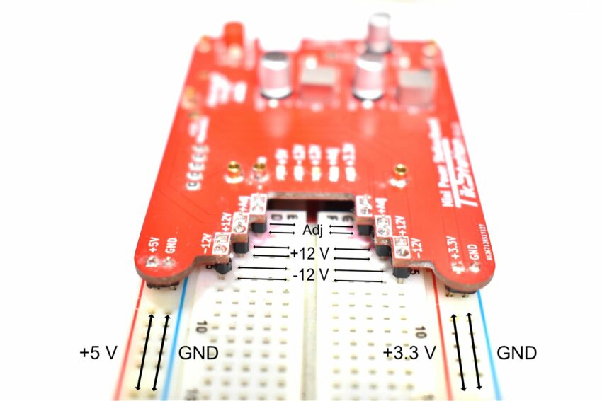 Pika Power Board is a simple breadboard power supply