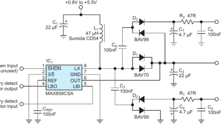 Boost Converter Generates Three Analog Voltages