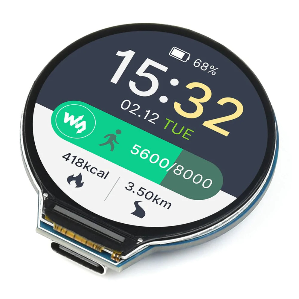 Waveshare module features a 6-axis IMU and a 1.28-inch IPS Display Waveshare module features a 6-axis IMU and a 1.28-inch IPS Display