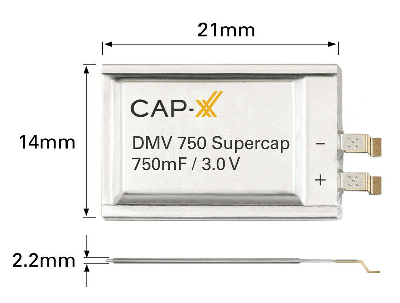 CAP-XX launches ultra-thin prismatic supercapacitor for space-constrained devices