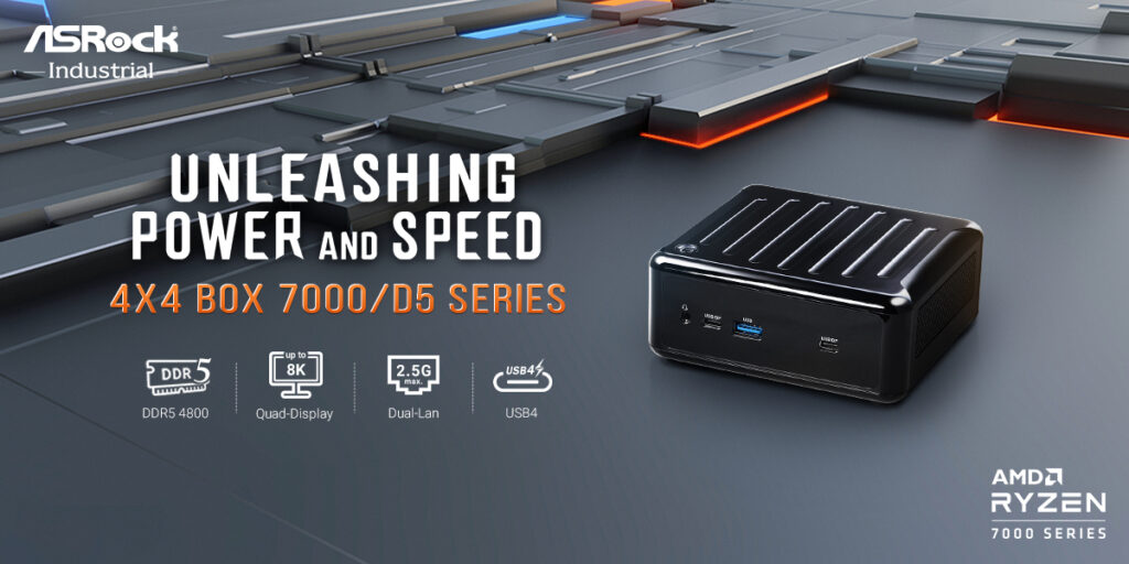 ASRock Industrial Launches 4X4 BOX 7000/D5 Series with AMD Ryzen™ 7000U-Series APUs to Unleash Power and Speed ASRock Industrial Launches 4X4 BOX 7000/D5 Series with AMD Ryzen™ 7000U-Series APUs to Unleash Power and Speed