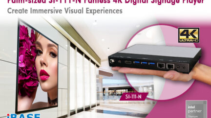 Palm-sized SI-111-N Fanless 4K Digital Signage Player