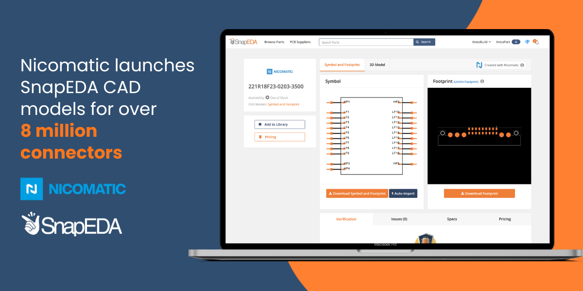 Nicomatic launches SnapEDA CAD models for over 8 million connectors to accelerate circuit board design Nicomatic launches SnapEDA CAD models for over 8 million connectors to accelerate circuit board design