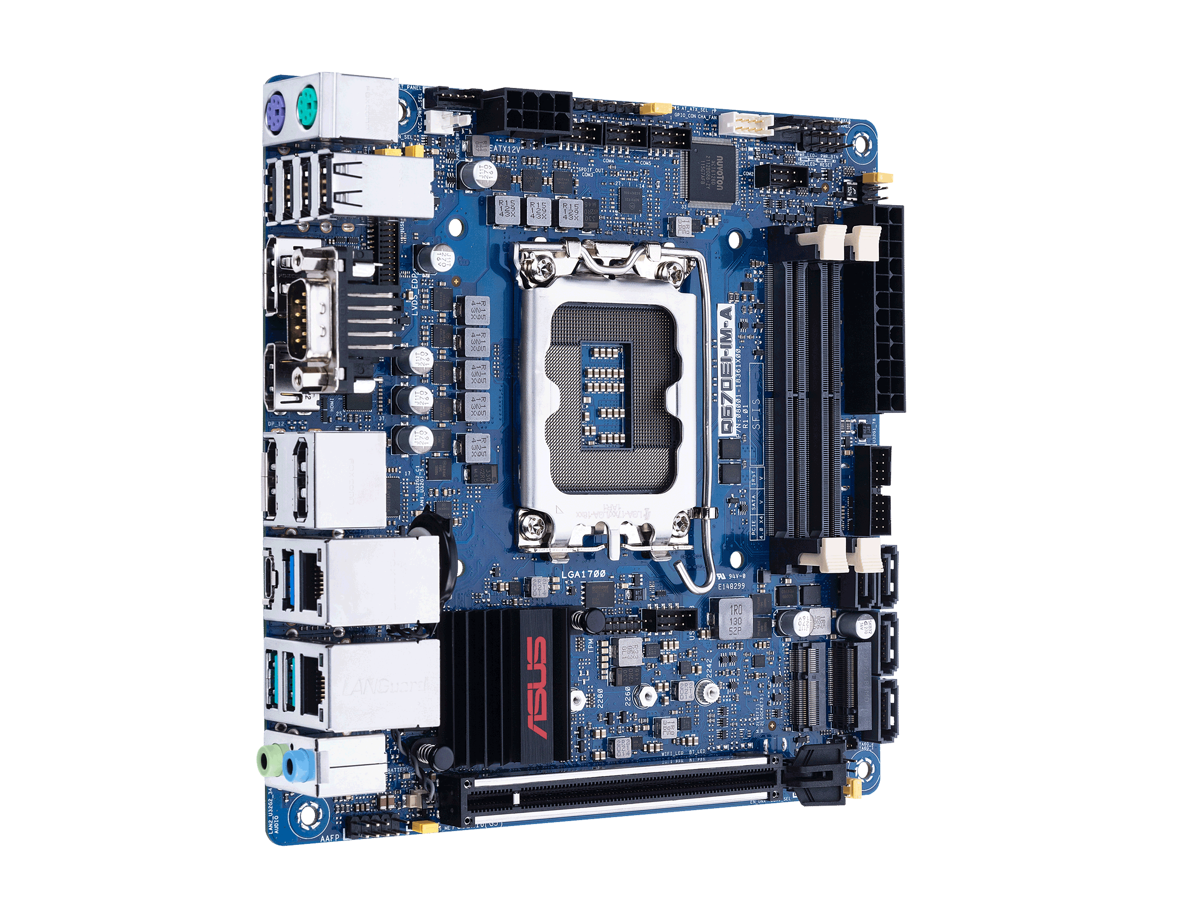 Q670E industrial mITX for 12th/13th Gen Intel® Core™ powered by 160W DC/DC
