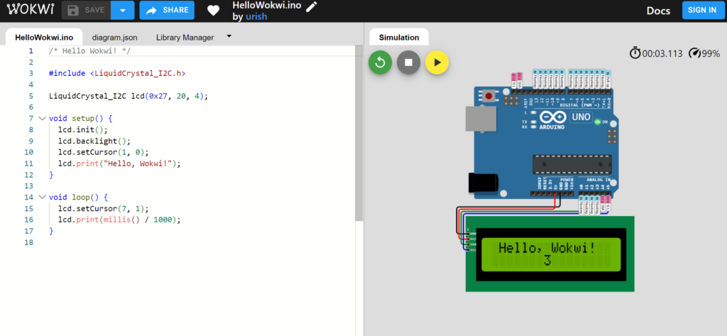 Arduino Uno Hello World Example