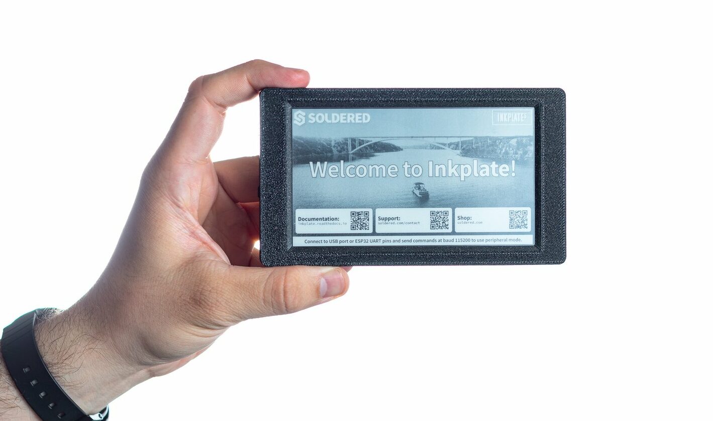 Inkplate 5 is an e-paper display with a 5.2-inch screen and Wi-Fi support