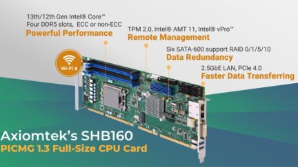 Axiomtek’s High-Performance PICMG 1.3 Full-Size Single Board Computer with 13th/12th Gen Intel® Core™ Processor for Versatile AIoT Scenarios – SHB160