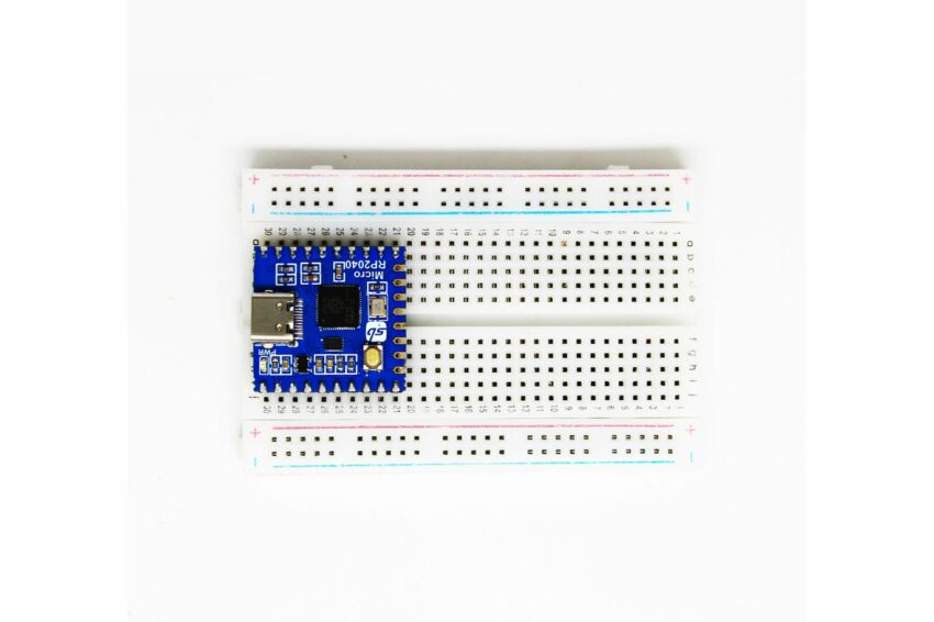 SB Components Micro RP2040 on Breadboard