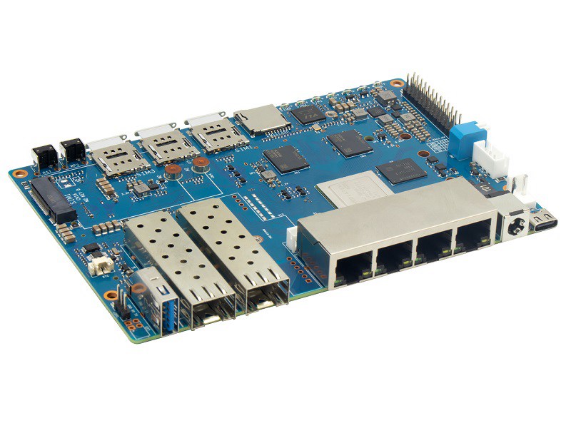 Banana Pi BPI-R4 Wi-Fi 7 Router Comes with Wi-Fi 6 Ghz, 2.5GbE SFP, 4G, and NVMe