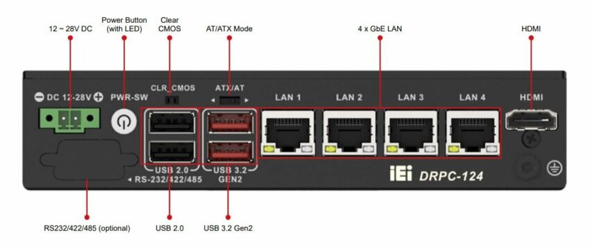 The DRPC-124-EHL by ICP Germany is an ultra-compact, DIN-rail, Fanless Mini PC with a 10nm Intel Celeron Quad Core J6412 processor and four LAN ports. 