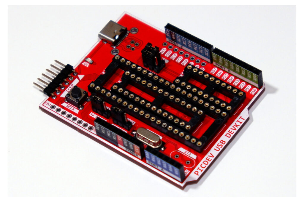 PICDEV USB Development Board Combines PIC18F’s capabilities with the Popular Uno Form Factor