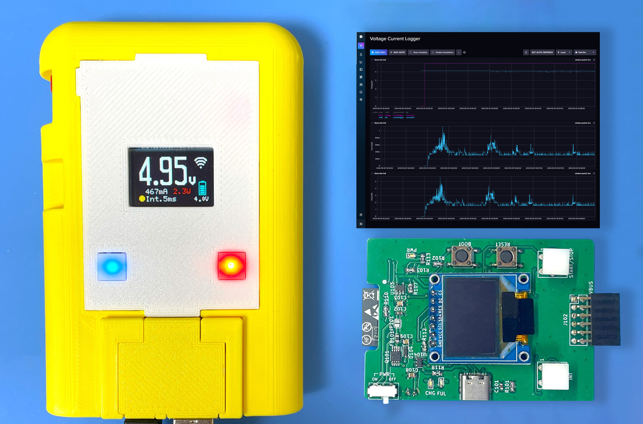 This ESP32-C3 Voltage-Current Logger Utilizes INA228 for Precision Measurements