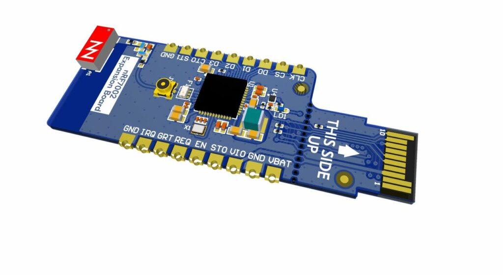 nRF7002 Expansion Board-Plug-in board for adding low-power Wi-Fi 6 capabilities to the Thingy:53 nRF7002 Expansion Board-Plug-in board for adding low-power Wi-Fi 6 capabilities to the Thingy:53