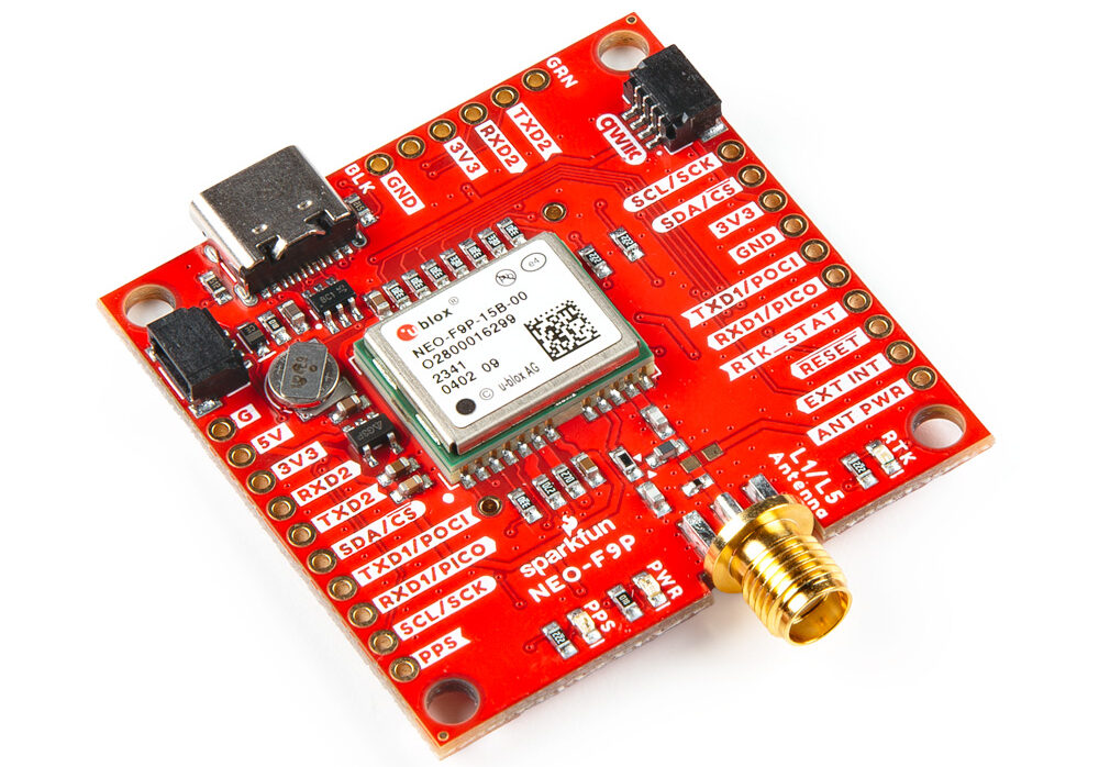 New SparkFun GNSS-RTK L1/L5 Breakout Board Features u-blox NEO-F9P Chip and Features a Qwiic Connector