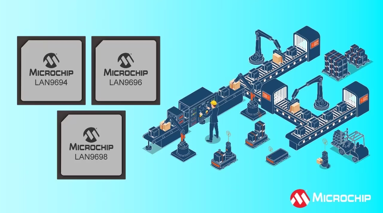Microchip’s LAN969x Series Ethernet Switches Features TSN, HSR/PRP Redundancy, and Scalable Bandwidth from 46 Gbps to 102 Gbps