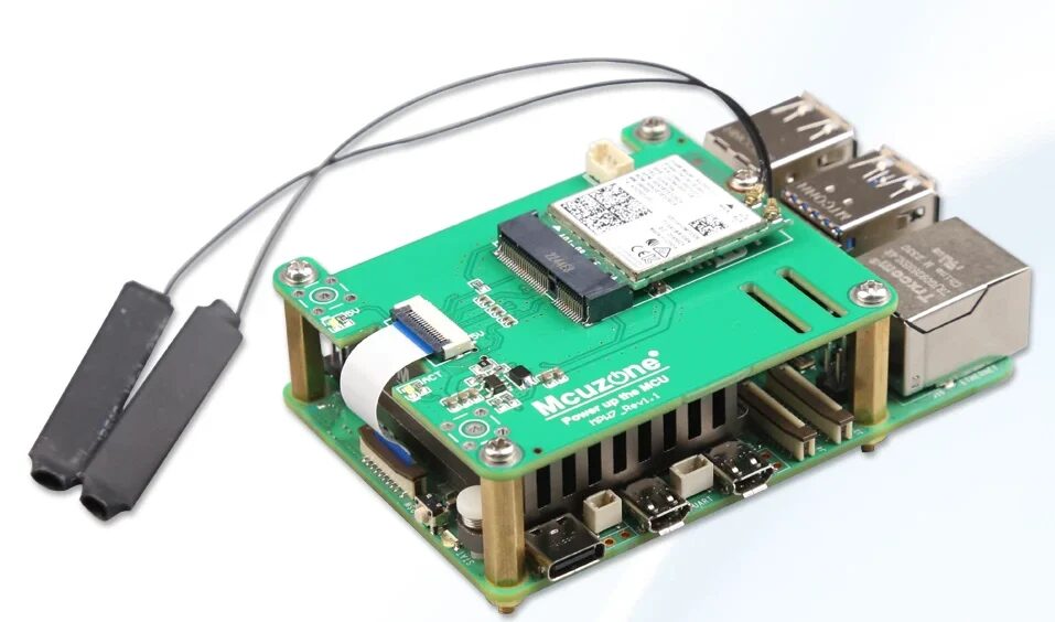 Mcuzone MPW7 Wi-Fi 7 HAT for Raspberry Pi 5 Supports Google TPU