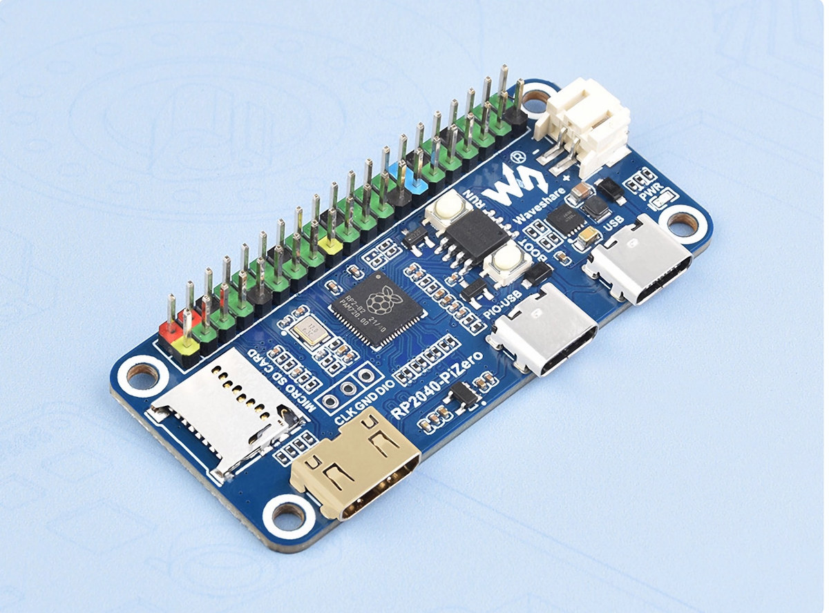 Waveshare RP2040-PiZero: A Compact Raspberry Pi RP2040 Board in the Pi Zero Form Factor