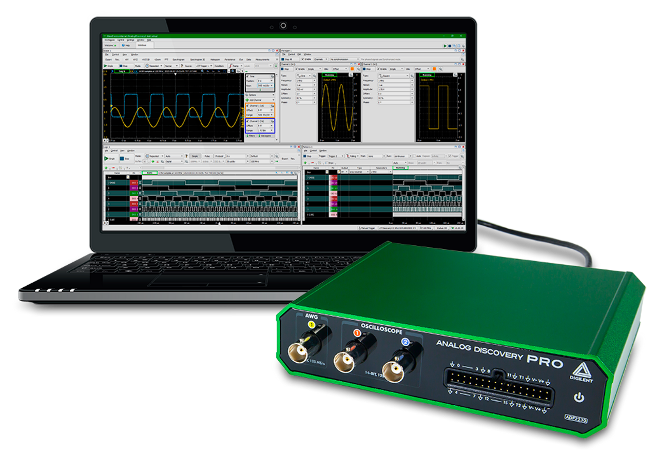 Analog Discovery Pro ADP2230 – USB Oscilloscope with Waveform Generator, Logic Analyzer, and Variable Power Supply Available for $749.00