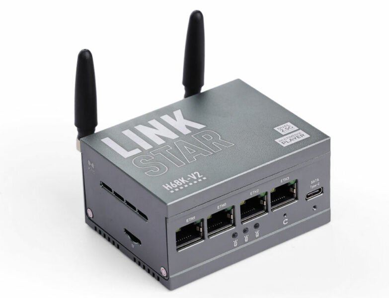 Seeedstudio LinkStar-H68K-1432 V2 is A Tiny Pocket Router with 2x1GbE + 2×2.5GbE ports