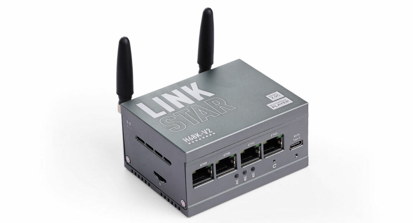 Seeedstudio LinkStar-H68K-1432 V2 is A Tiny Pocket Router with 2x1GbE + 2×2.5GbE ports