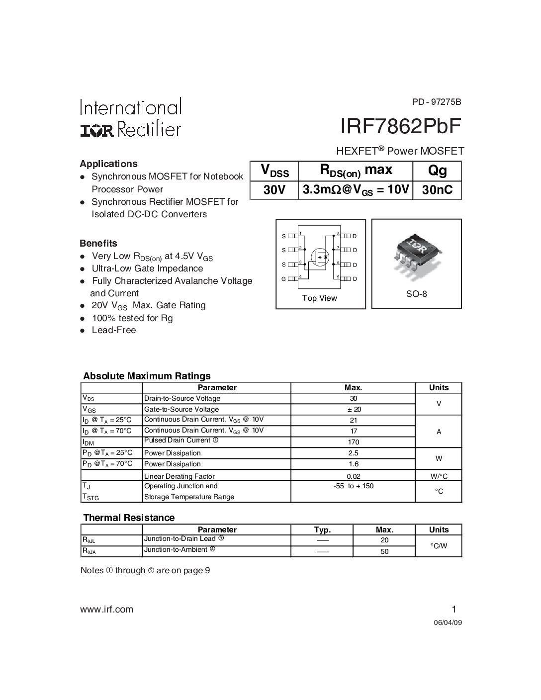 Infineon-IRF7862-DataSheet-v01_01-EN - Electronics-Lab.com