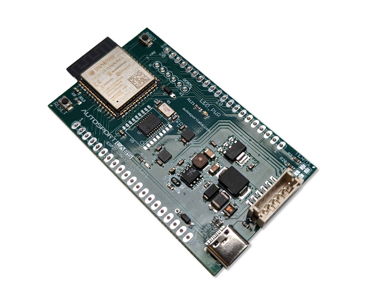 Autosport Labs ESP32-CAN-X2 Board: Dual CAN Bus Transceivers and Automotive-Grade Power Supply