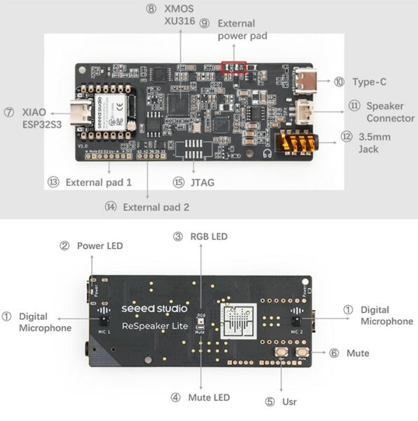 ReSpeaker Lite Voice Assistant Kit: XMOS XU316 and XIAO ESP32S3 ...