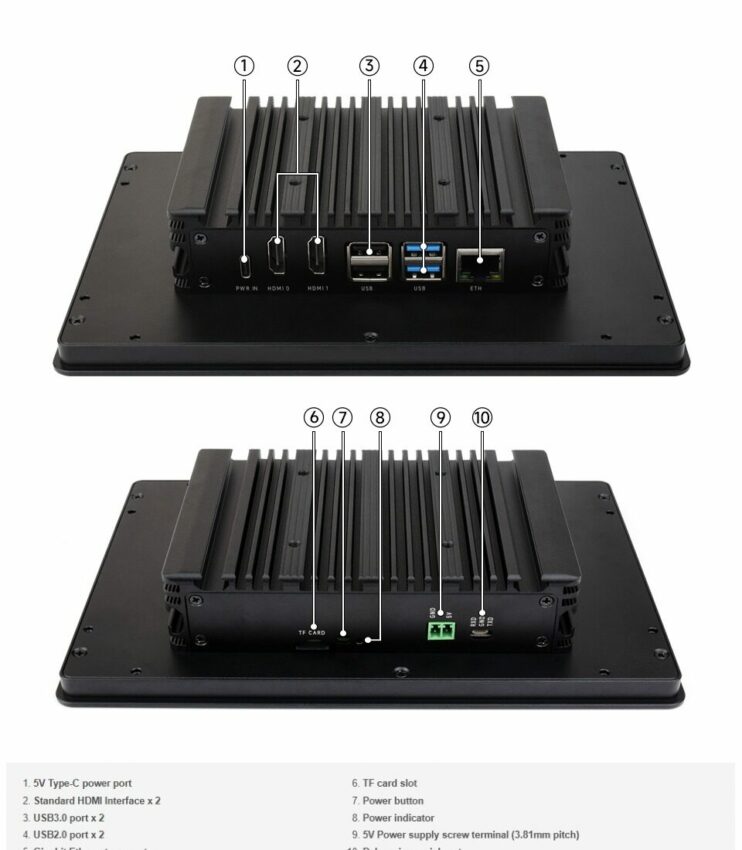 Industrial grade HMI touch display specifications