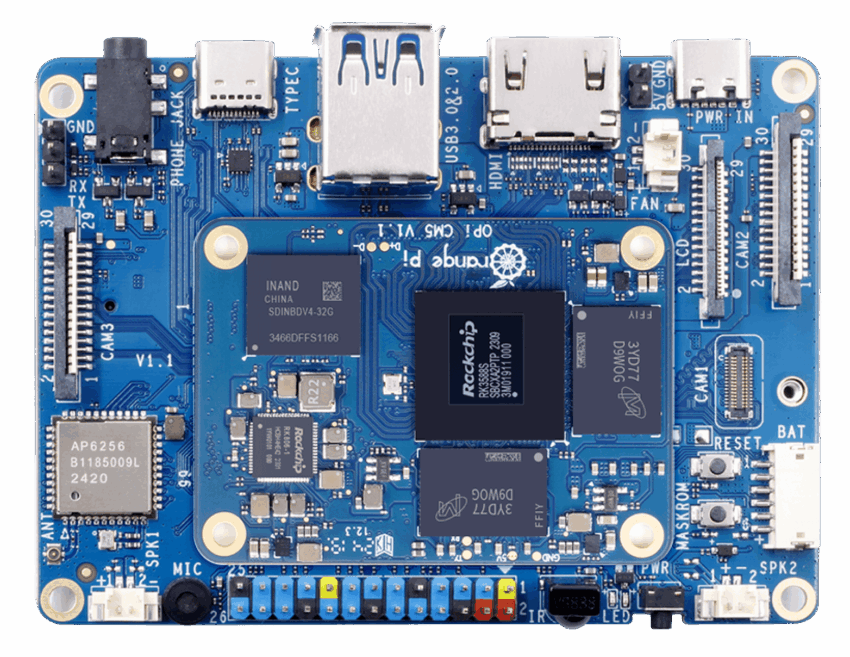 Orange Pi CM5 base board with module