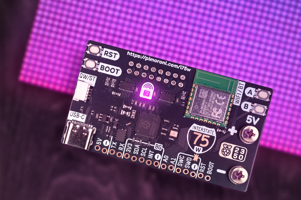 Pimoroni’s Interstate 75 W (RP2350) Brings Wireless Connectivity with LED Matrix Driver Board