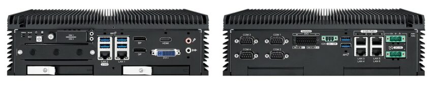 Vecow ECX-4000 fanless embedded system front and back