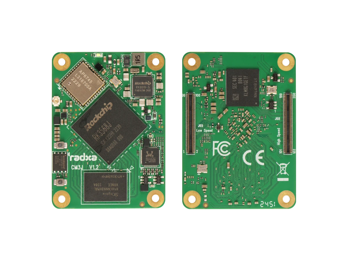 Radxa CM3J compute module with RK3568J SoC for harsh environments