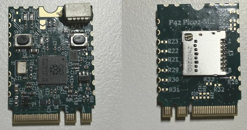 P42 Pico2 M.2 Raspberry Pi development board front and back