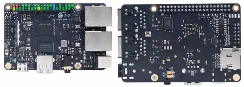 ArmSoM Forge1 RockChip RK3506J SBC front and back