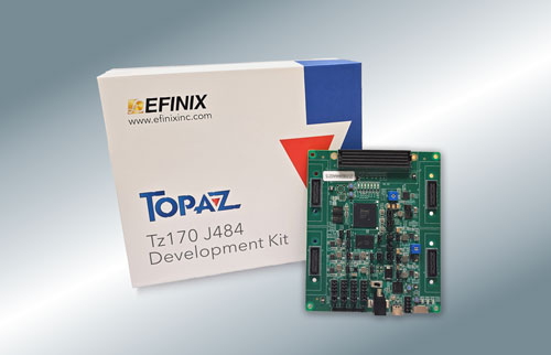 Topaz Tz170 J484 Development Kit features a 16 nm Efinix Quantum fabric FPGA and 256 Mbit of LPDDR4 memory Topaz Tz170 J484 Development Kit features a 16 nm Efinix Quantum fabric FPGA and 256 Mbit of LPDDR4 memory
