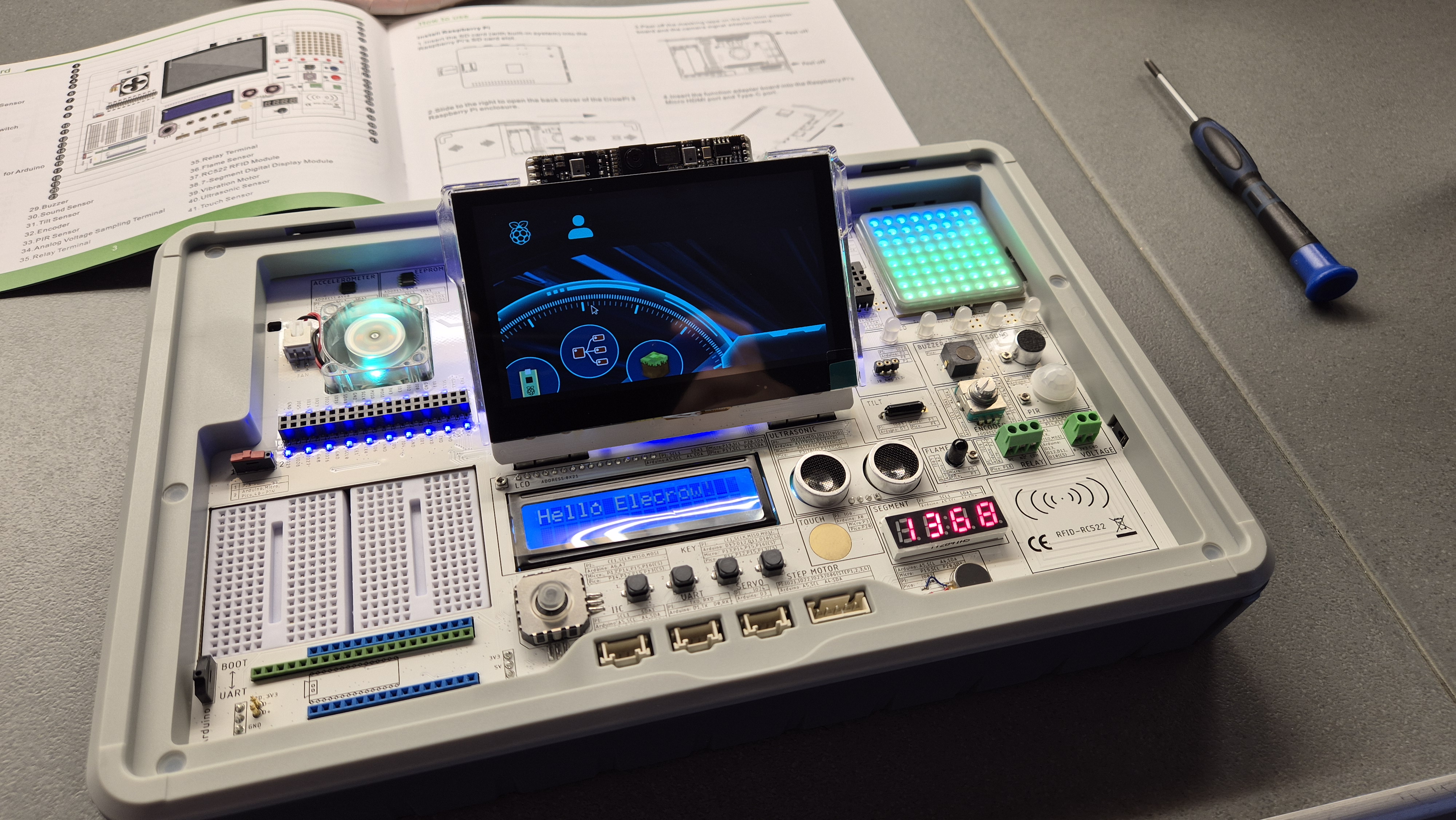 CrowPi 3 Review – Portable Raspberry Pi-based Learning Kit with Touchscreen, Sensors, and Python Lessons for Students and Makers